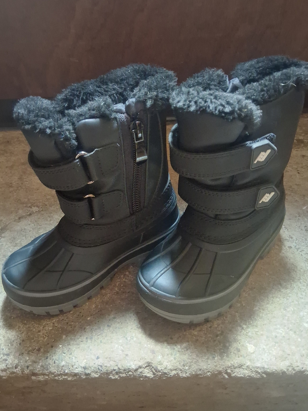 Dream Pairs Kid Ducko Black Snow Boots Faux Fur Lining 5T Winter Water Resistant